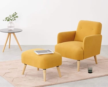 Yellow Sofa chair with automan for rent