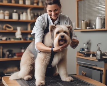 white poodle on persons hand