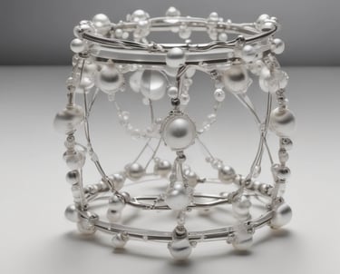 A luxurious gold necklace adorned with sparkling gems is elegantly displayed on a red velvet mannequin stand. The lighting highlights the intricate details and the lustrous finish of the jewelry, creating a sense of opulence.