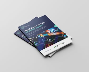 a mockup of a bound A4 report