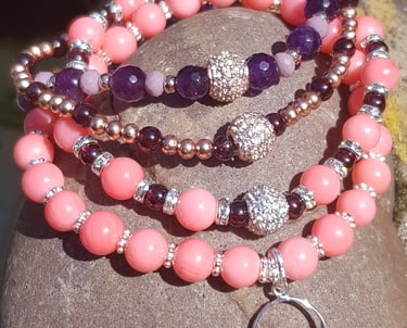pink bead bracelets