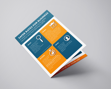 a mockup of a bifold leaflet