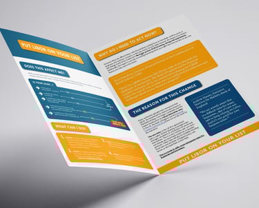 a mockup of a bifold leaflet