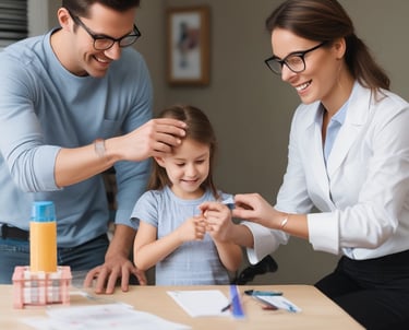 A DNA testing kit displayed on a table.