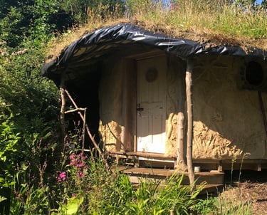 off-grid cob round-house holiday let set in woodland