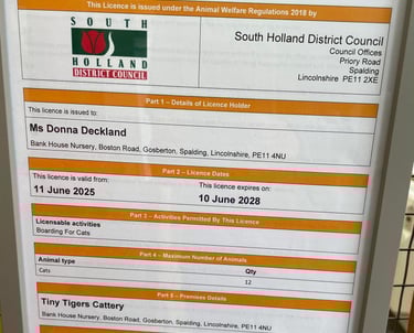 Animal Welfare Licence certificate