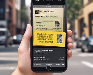 A smartphone displaying a digital valet ticket on its screen.