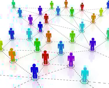 Visual of People connecting others around the world 