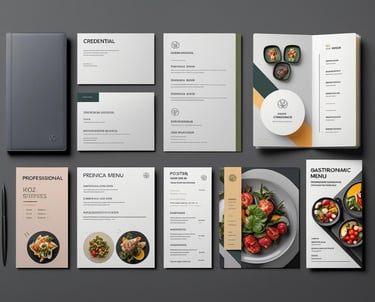 menu, lapiceras, credenciales, tarjetas personales