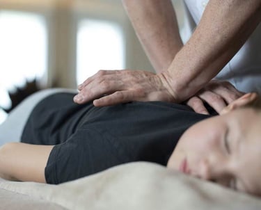 female enjoying massage in Wollongong Clinic