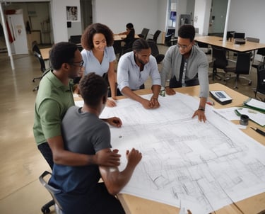 Several rows of solar panels are arranged on a grassy hillside, surrounded by dense green trees, suggesting a focus on renewable energy.