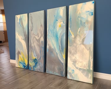 "All is Mind" - 6 x 4 Quadriptych Available for Purchase ($1200.00). This captivating four-panel art