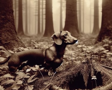 Dachshund hunting badgers