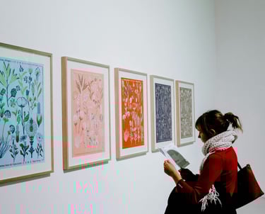 Modern art walls and visitors at EVO Space & Studio, Atlanta area