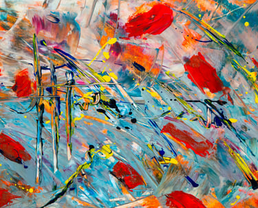 Colorful expressive artwork featured in EVO Gallery, Georgia