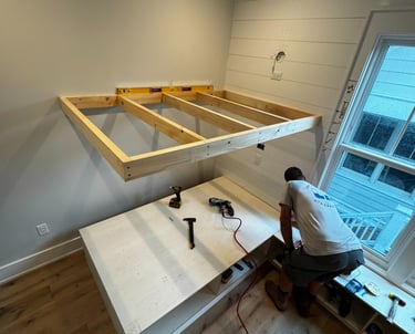 Custom bunkbeds build with white oak details