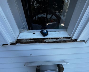 Window rot repair project. Very common site in the Emeral Coast area 