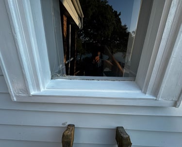 Window rot repair project. Very common site in the Emeral Coast area 