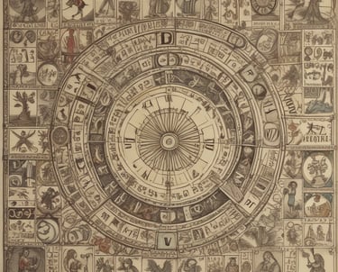 A collection of tarot cards spread out, with the card depicting 'The Star' prominently displayed on top. The cards feature intricate and colorful illustrations with various symbols and figures.