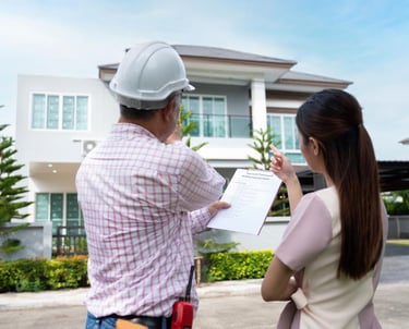 Contractor looking at inspection list
