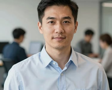 A professional headshot of a male data specialist in a clean US-based office environment, looking focused and approachable.