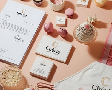 Luxury bakery logo “C baguette icon” for Cherie Desert Studio by The Gravids