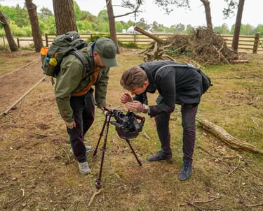 photogrammetry equipment being used to scan a floor texture
