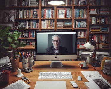 a computer monitor screen showing a marketing agency leader  on a computer screen