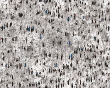 white and black abstract painting