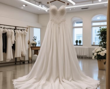 A clean and organized dry cleaning facility.