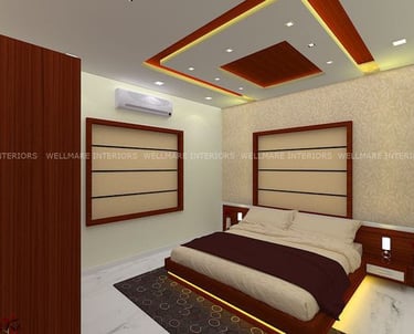 Modern Bedroom Interior Design with False POP Ceiling in Boisar and Umroli or palghar