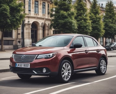 Glass-fronted building with reflections of the sky and nearby structures. Rows of greenery are integrated into the design above the windows. Large text on the building's facade reads 'Transforming Business for Good.'