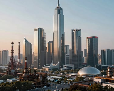 Modern architecture where big finance firm will work in