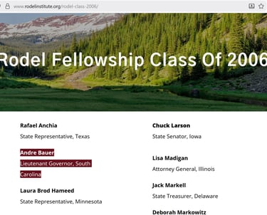 Andre Bauer Aspen Institute Rodel Fellowship