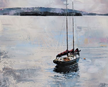 Just Float - Painting by Sharon Wadsworth-Smith
