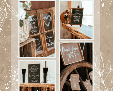 Hochzeitsbeschriftung, Platzkarten, Handlettering