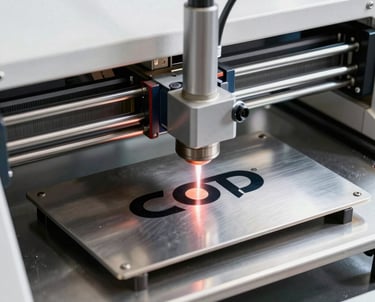 Close-up of a technician assembling custom branded speakers in a factory setting.