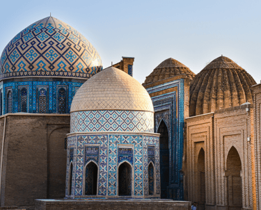 Cupulas de Samarcanda en Uzbekistán