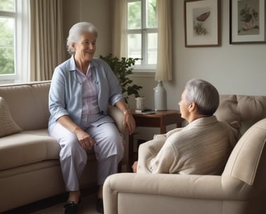 Nurse admitting a client