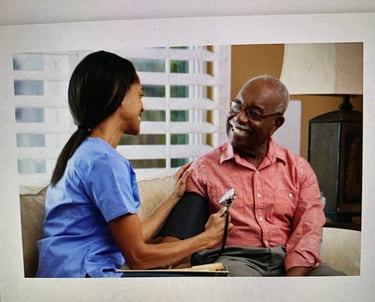Nurse admitting a client