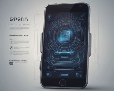 a phone with a futuristic interface of a smartphone