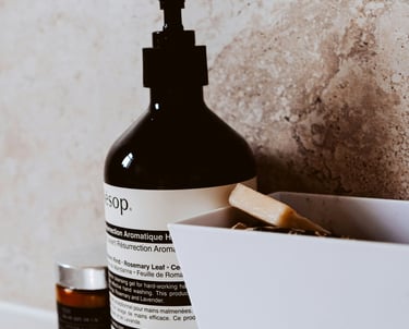 a soap dispenser with soap and handwash