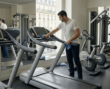 alt="nettoyage salle de sport à Paris"