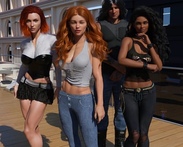 Bloodlines characters Angelica, Gabrielle, Michaela and Mack