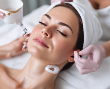 Women doing facial treatment