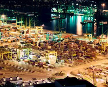 Singapore container terminal highlighting maritime logistics and port operations