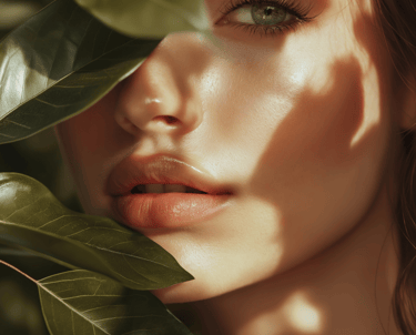 a woman with a leafy green eyes and a leafy green eyes