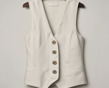 A green clothes hanger holds a perforated white garment with textured material. Slight colorful stitching is visible on the fabric, which features numerous small holes.