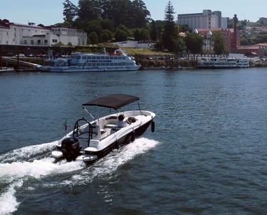 The Endure speedboat cruising on the Douro River