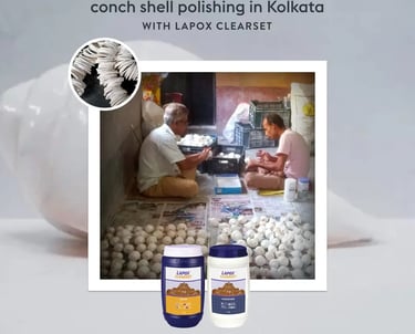 lapox clearset 1:1  for polishing conch shells